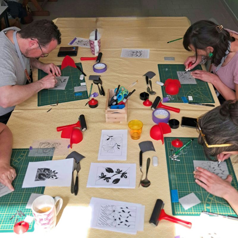 gravure atelier linogravure Angers