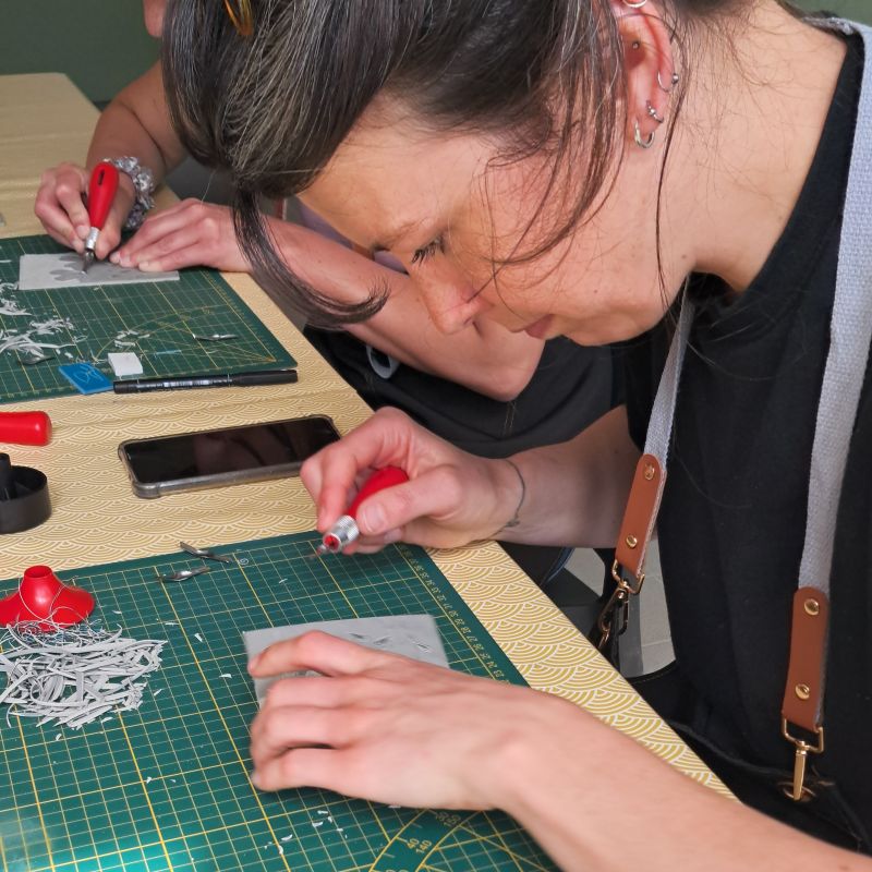 gravure atelier linogravure Angers